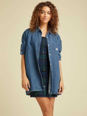 Wash Guess Originals Denim Women's Dresses | 2197-WECAO