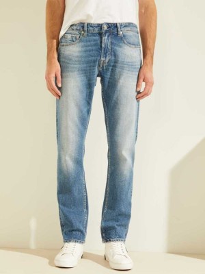 Wash Guess Regular Straight Faded Men's Jeans | 9831-YIRSZ