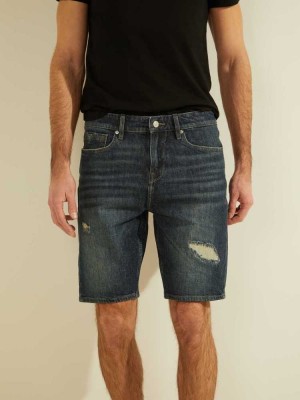 Wash Guess Slim Denim Men's Shorts | 8132-ZOYCV