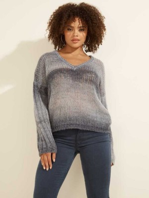 Wash Navy Multicolor Guess Ariane Women's Sweaters | 7082-ETUGV