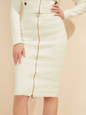 White Guess Alexa Women's Skirts | 6397-RLMUZ