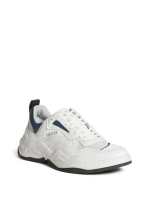 White Guess Bassano Dad Men's Sneakers | 2354-OESCL