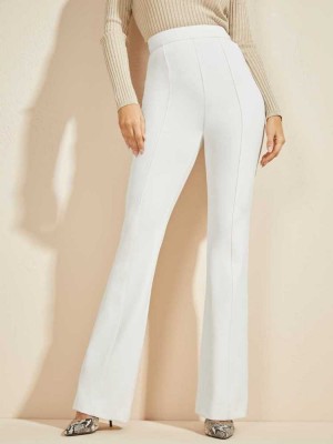 White Guess Chloe Women's Pants | 7385-ZIGPS