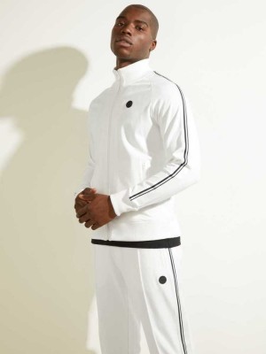 White Guess Colorado Active Track Men's Jackets | 9057-RYVOX