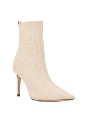 White Guess Dallyca G-Logo Sock Women's Booties | 0971-NPFBS