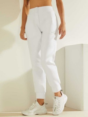 White Guess Eco Caren Women's Joggers | 9327-FJXUH