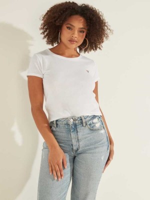 White Guess Eco Logo Baby Women's T-Shirts | 8439-JKZCV