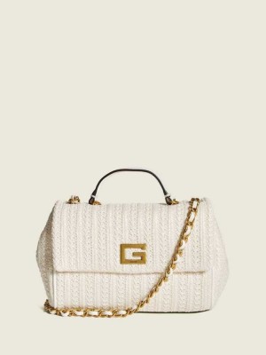 White Guess Kimi Small Convertible Women's Crossbodies | 6745-ILKYN