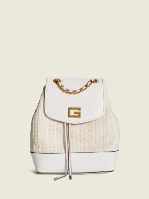 White Guess Kimi Women's Backpacks | 3910-SPRUN