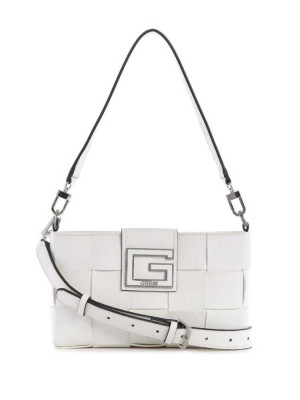 White Guess Liberty City Women's Shoulder Bags | 6275-YEBZH