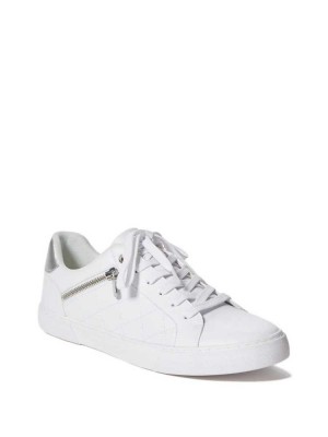 White Guess Myran Zip Low-Top Men's Sneakers | 9564-EYZRD