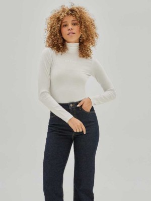 White Guess Originals Kit Logo Women's Bodysuit | 2168-VEJQM
