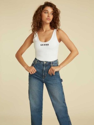 White Guess Originals Kit Women's Bodysuit | 1352-KOICT