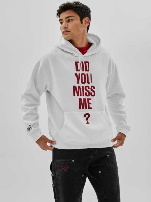 White Guess Originals x Anna Nicole Smith Men's Hoodies | 3158-POGDF
