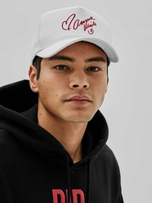 White Guess Originals x Anna Nicole Smith Signature Men's Hats | 5820-HGZEY