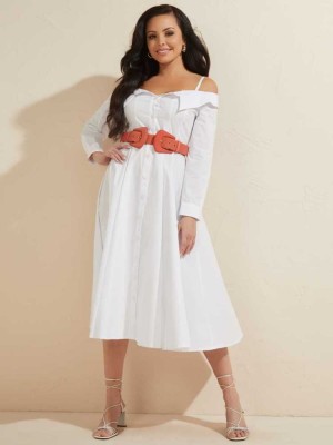 White Guess Sadira Women's Shirts | 1597-LKPCR