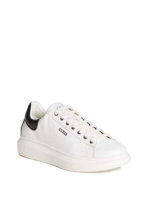 White Guess Salerno Low-Top Men's Sneakers | 3670-DZIPR