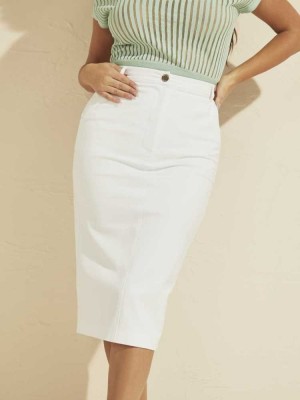 White Guess Sharpe Pencil Women's Skirts | 8723-YDJUF