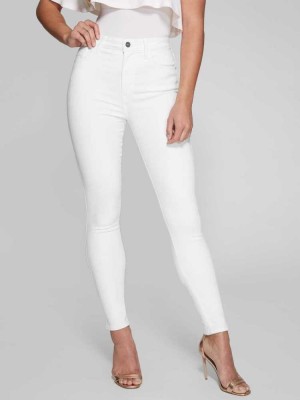 White Guess Stiletto No. 97 Skinny Women's Jeans | 1375-HQBDT