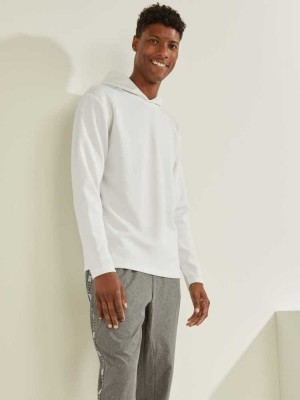 White Guess Trev Men's Hoodies | 3540-HVDER
