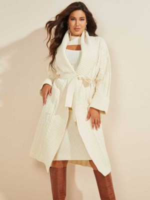 White Guess Xian Women's Cardigan | 5701-PFOBX