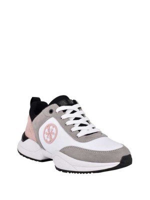 White Multicolor Guess Bridell Quattro-G Women's Sneakers | 0835-SOWJA