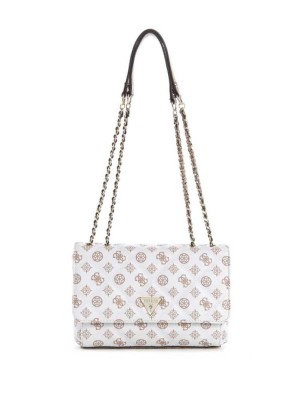 White Multicolor Guess Cessily Faux-Leather Convertible Women's Crossbodies | 4751-HLUAM