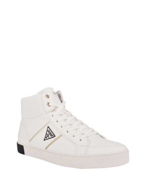 White Multicolor Guess Penzo High-Top Men's Sneakers | 9743-QSOVN