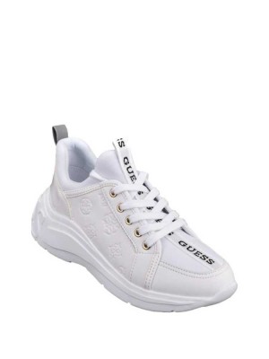 White Multicolor Guess Speerit Logo Women's Sneakers | 3610-KMWRT