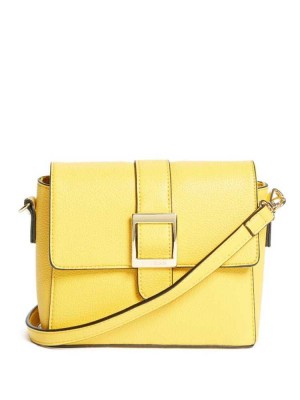 Yellow Guess Cara Buckle Women's Crossbodies | 5169-XUGHC