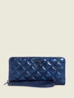 Yellow Guess Cessily Quilted Large Zip-Around Women's Wallets | 3619-NXHBR