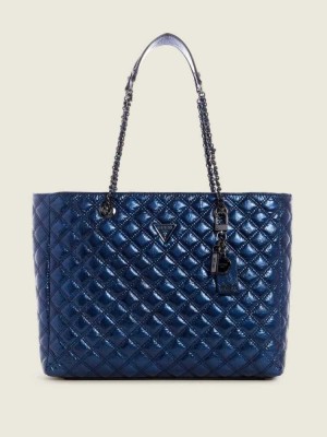 Yellow Guess Cessily Quilted Women's Totes | 9237-AMOQY