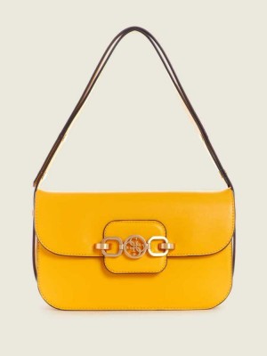 Yellow Guess Hensely Convertible Women's Shoulder Bags | 7953-UKNEG