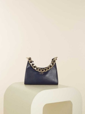 Yellow Guess Tullia Hobo Women's Crossbodies | 0952-KDOLX